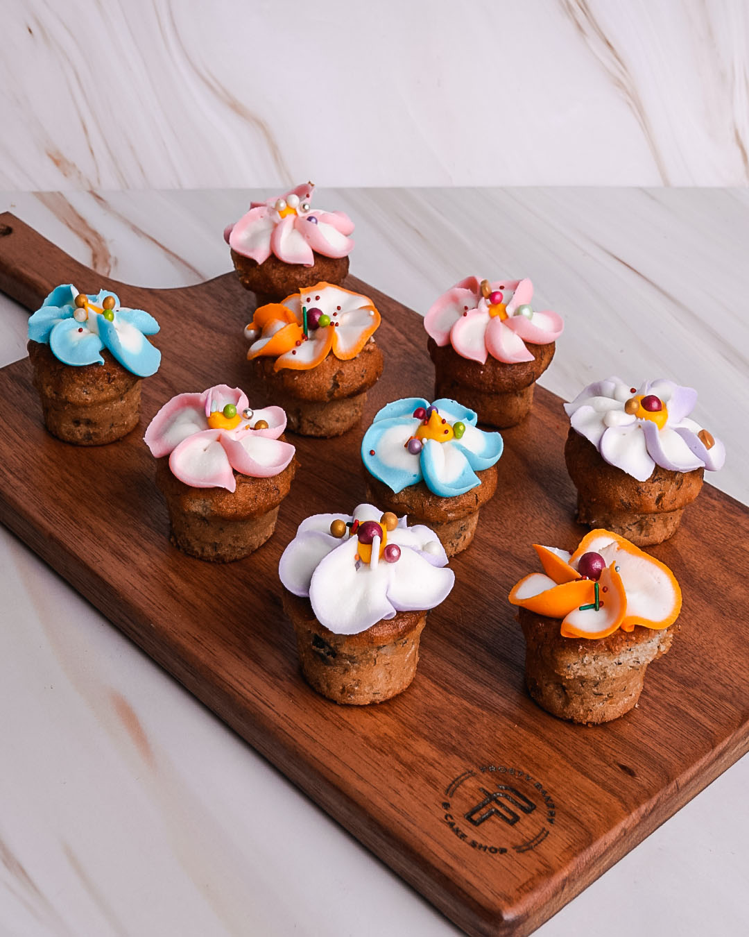 Mini cupcakes en baño buttercream